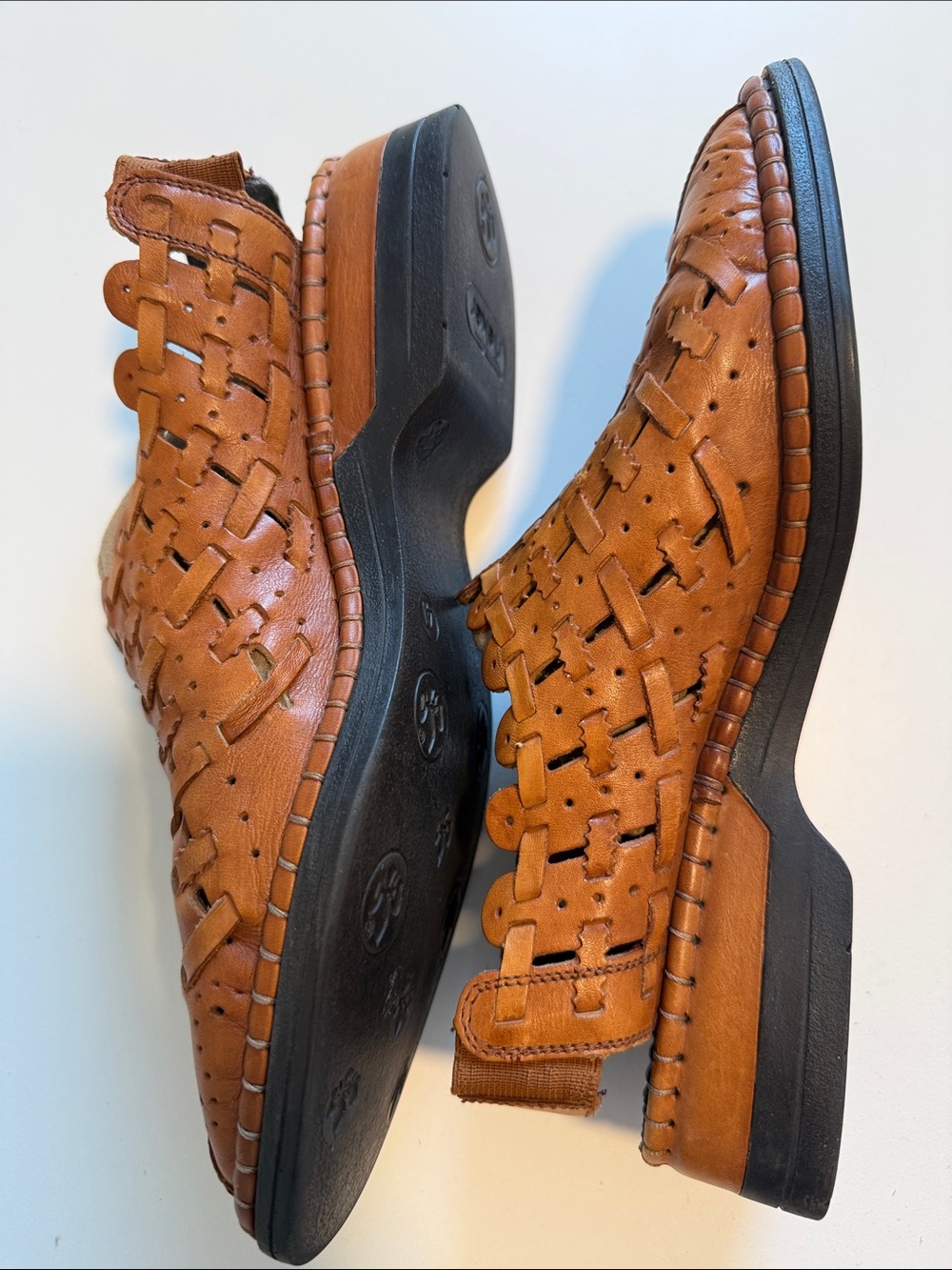 Rieker brown woven slingback sandals sz 41 - Picture 3 of 8